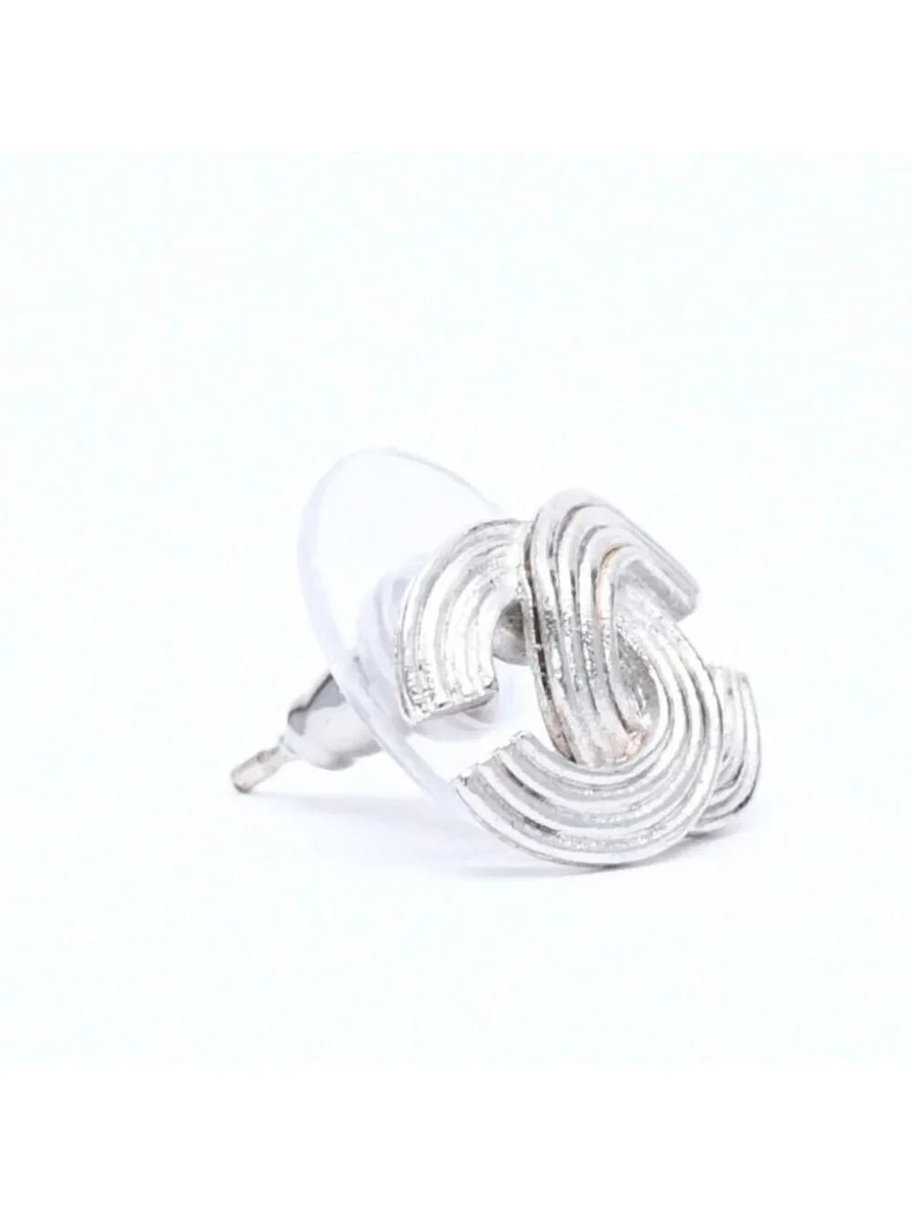 Chanel Earrings CC Logo Silver Metal